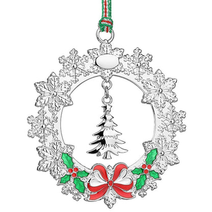 Newbridge Silverware Wreath with Christmas Tree Decoration-Goviers