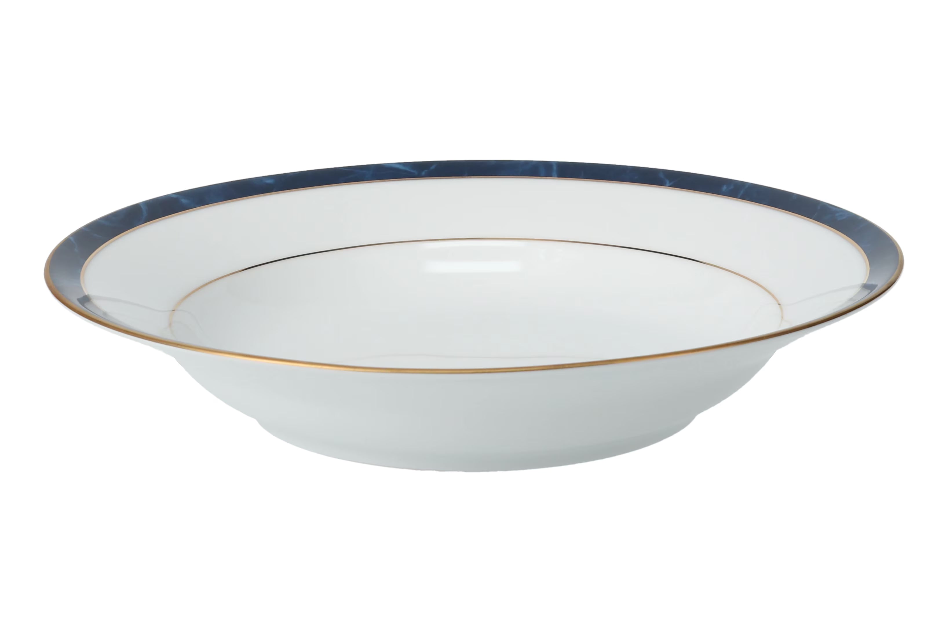 Noritake Marble Blue Rimmed Soup Plate