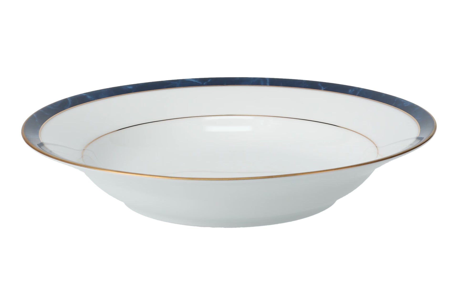 Noritake Marble Blue Rimmed Soup Plate