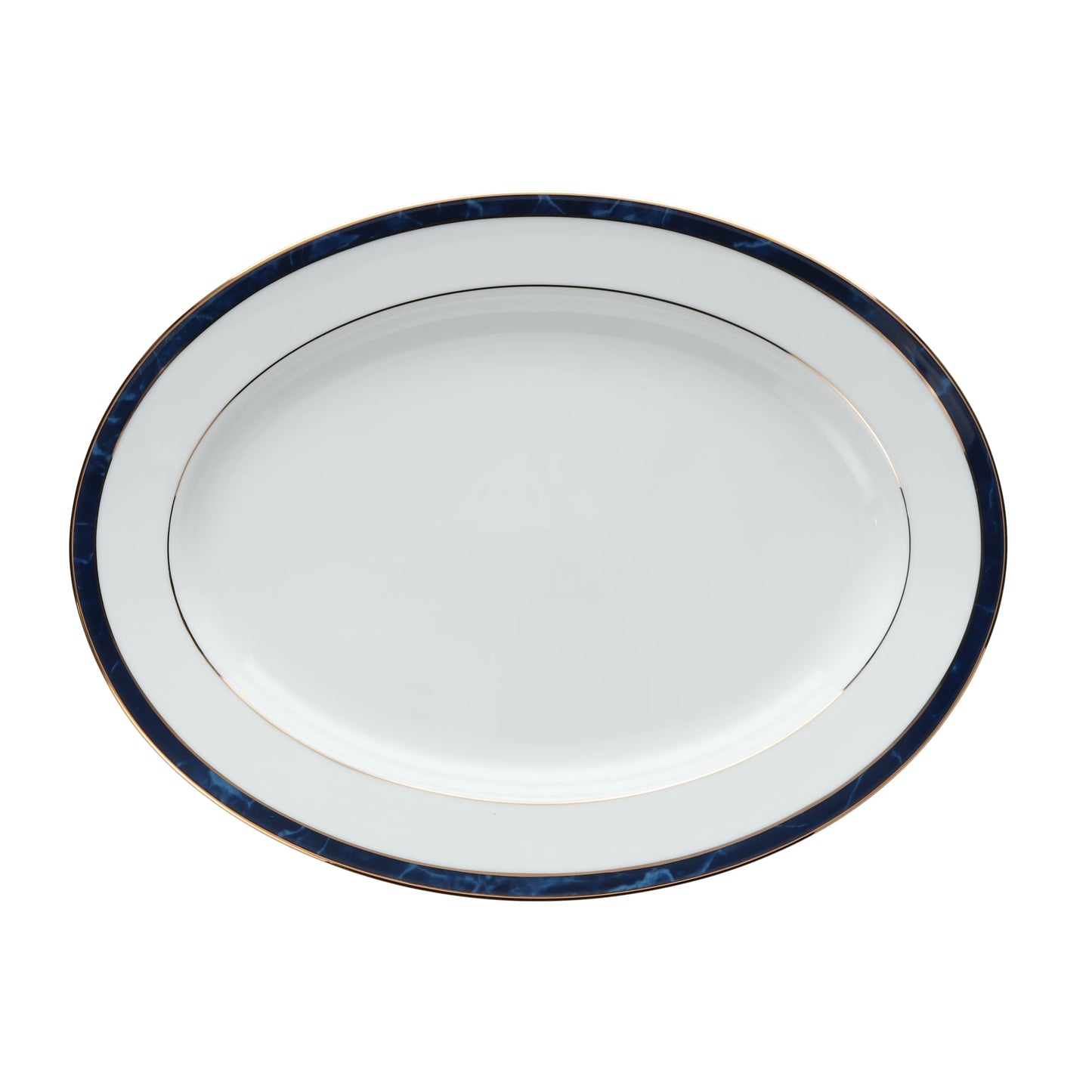 Noritake Marble Blue Oval Platter Small