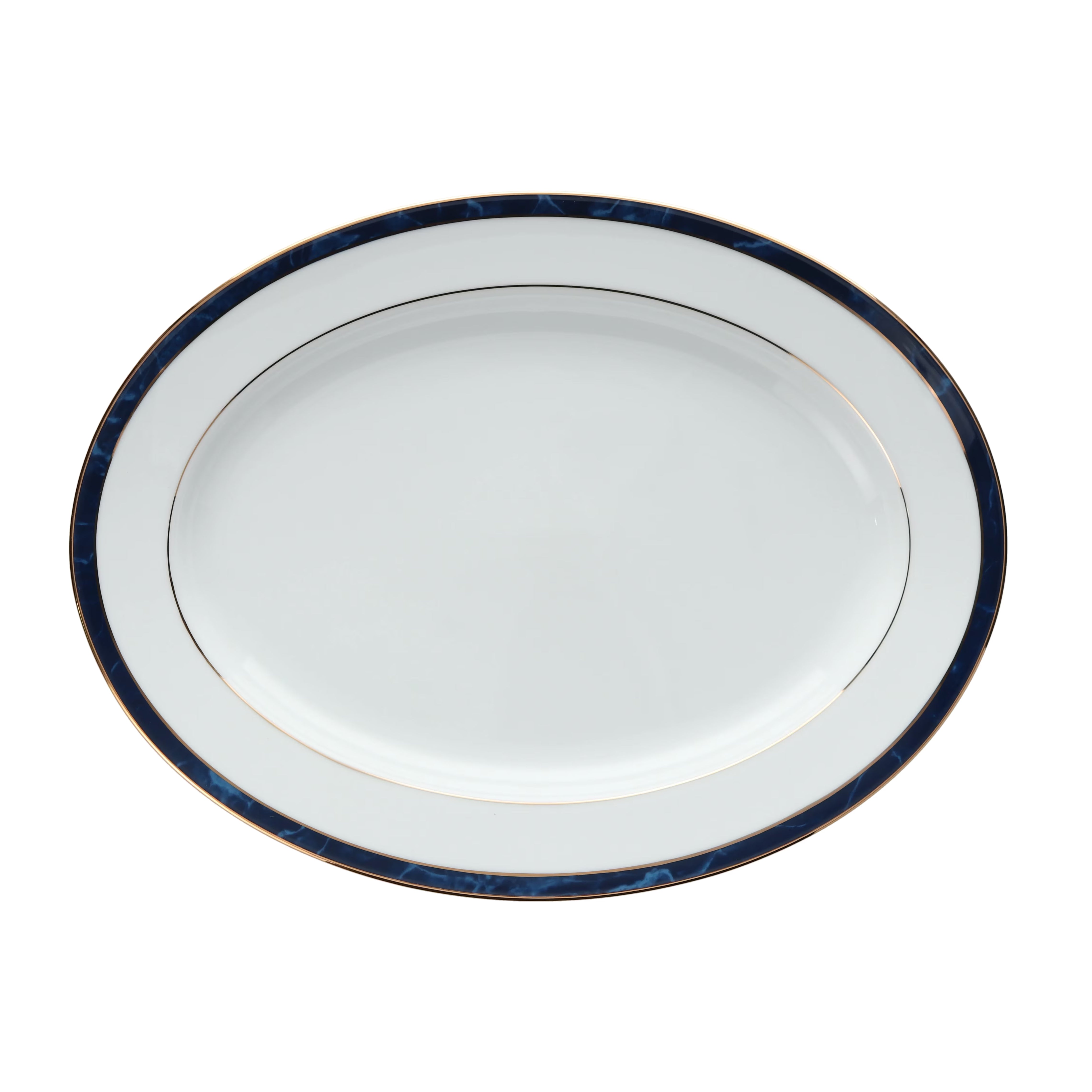 Noritake Marble Blue Oval Platter Medium