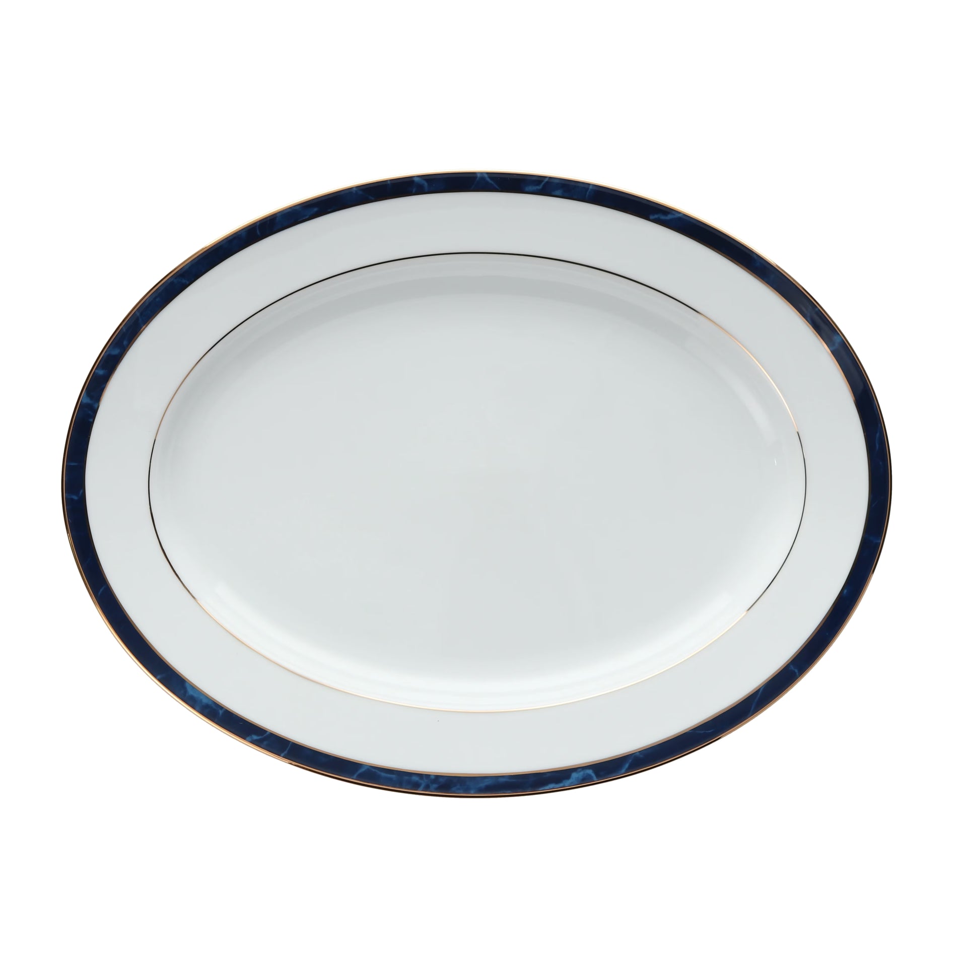 Noritake Marble Blue Oval Platter Medium