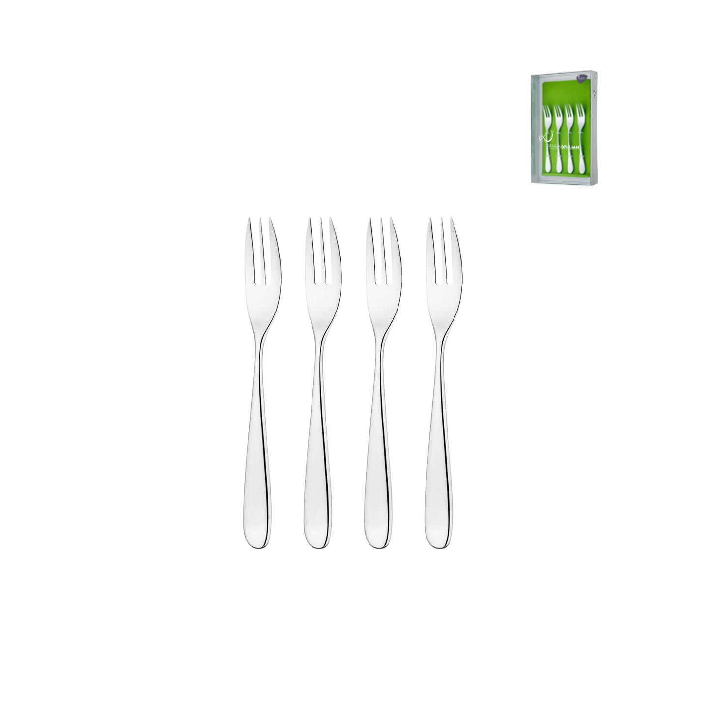 Studio William Olive Mirror Pastry Forks Set of 4