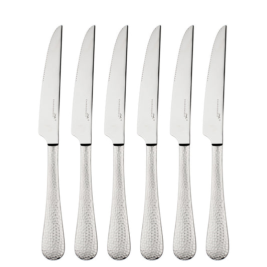 Charingworth Planish Satin 6 Piece Steak Knife Set
