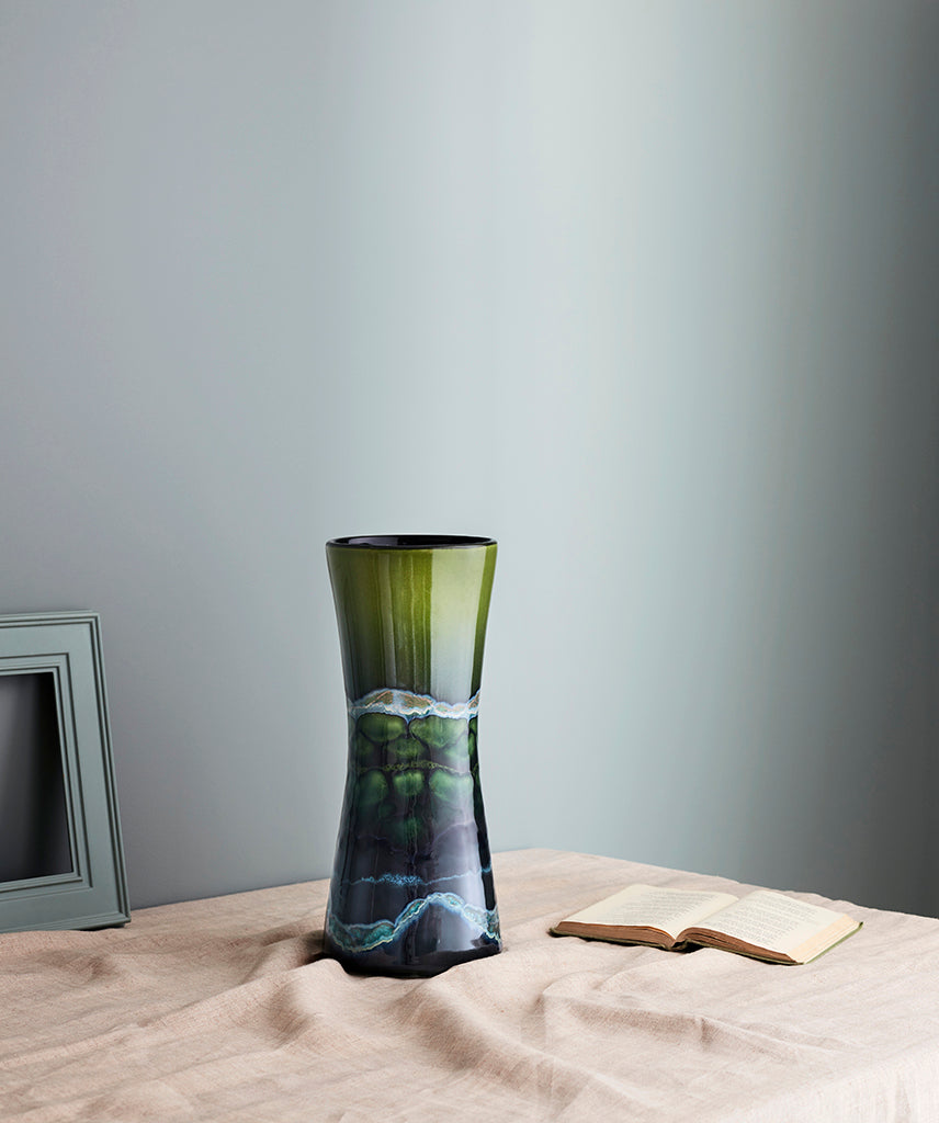 Poole Pottery Maya 34cm Hourglass Vase