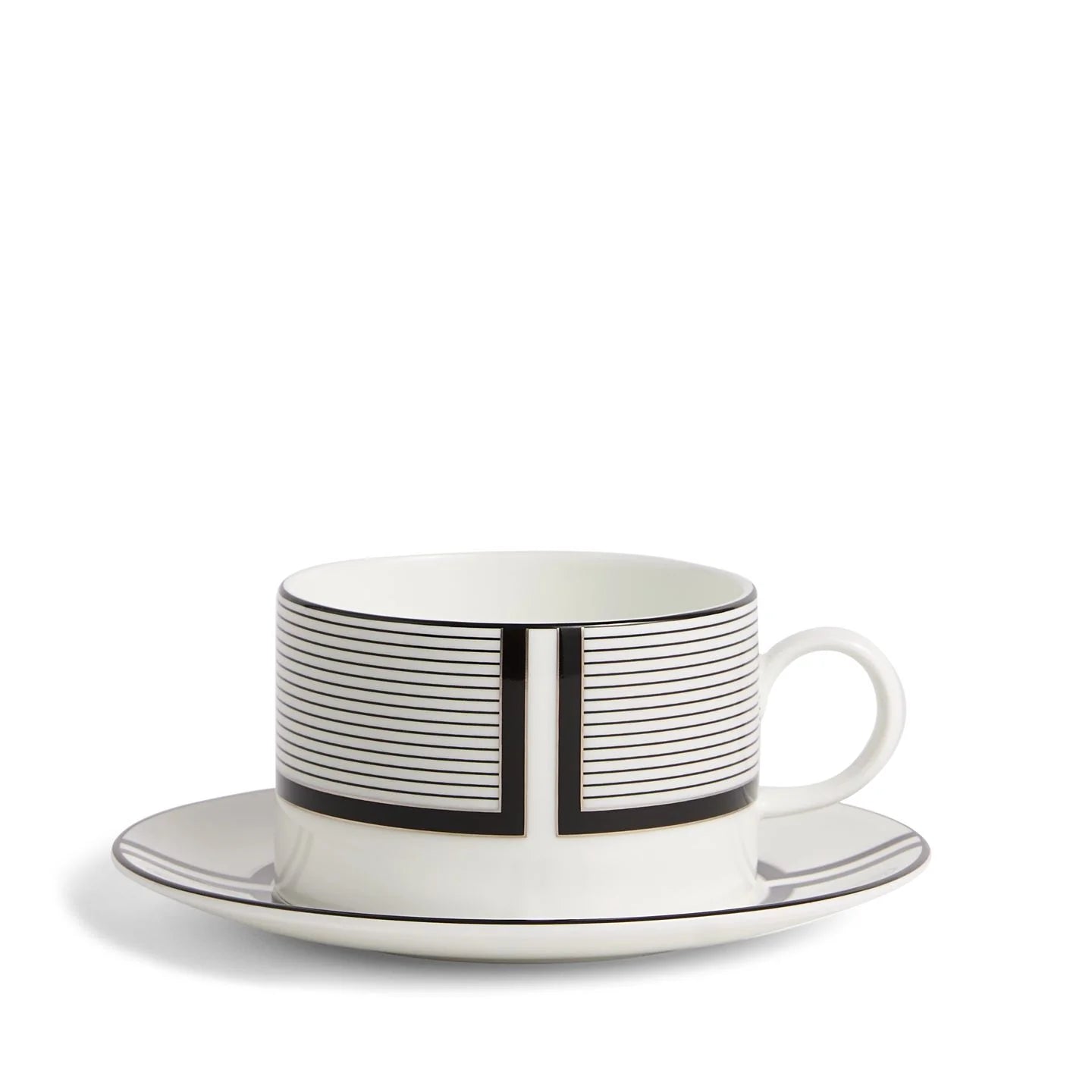 Wedgwood Vera Wang Luxe Graphite Teacup Saucer V1