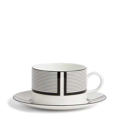 Wedgwood Vera Wang Luxe Graphite Teacup Saucer V1
