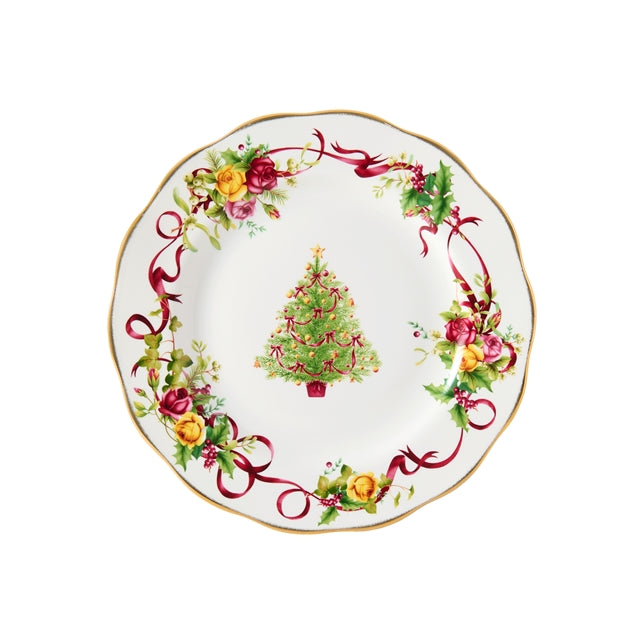 Royal Albert Old Country Roses Christmas Tree Dinner Plate
