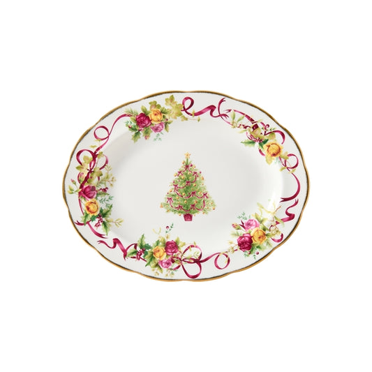 Royal Albert Old Country Roses Christmas Tree Oval Platter