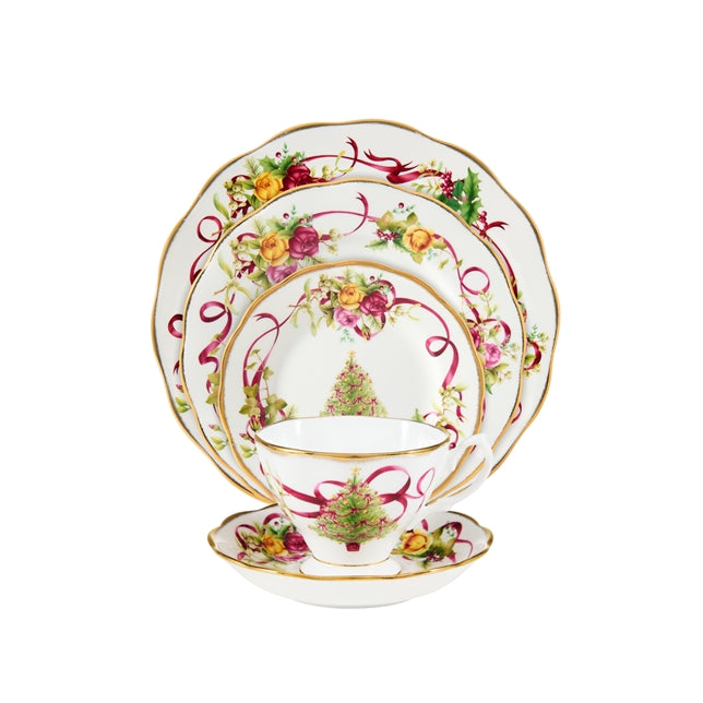 Royal Albert Old Country Roses Christmas Tree 5 Piece Set