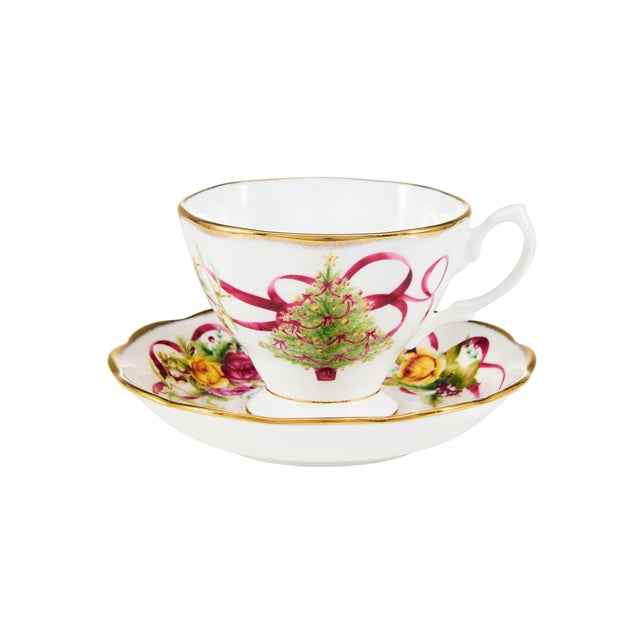 Royal Albert Old Country Roses Christmas Tree Teacup & Saucer