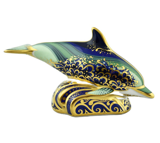 Royal Crown Derby Baby Bottlenose Dolphin-Paperweights-Goviers