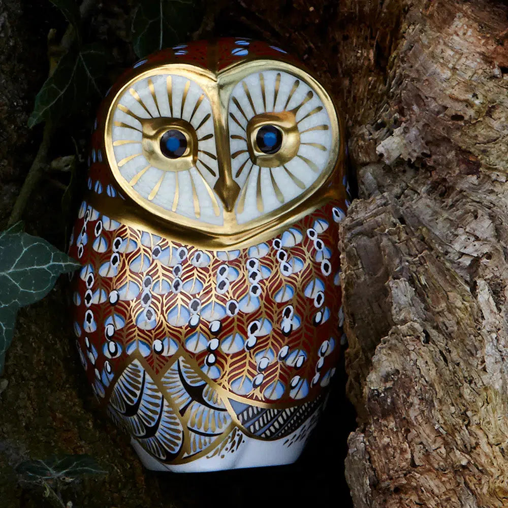 Royal Crown Derby Barn Owl Paperweight-Collectables-Goviers