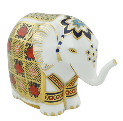 Royal Crown Derby Imari Small Elephant-Paperweights-Goviers