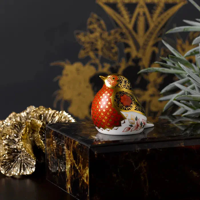 Royal Crown Derby Solid Gold Band Robin-Collectables-Goviers