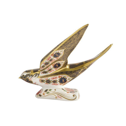 Royal Crown Derby Solid Gold Band Swallow Paperweight-Collectables-Goviers