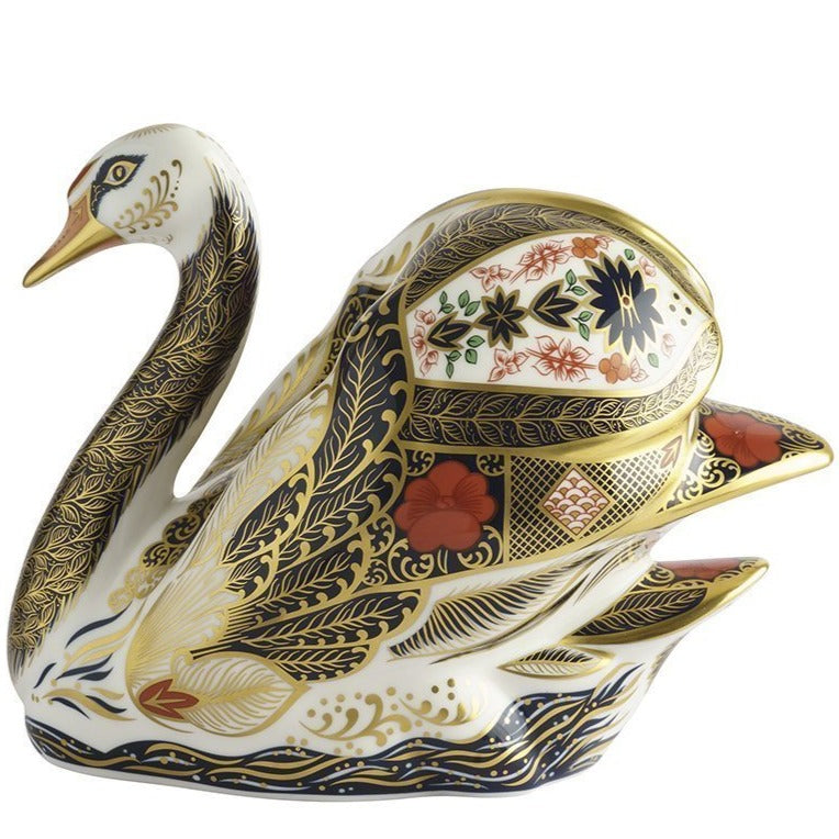 Royal Crown Derby Solid Gold Band Swan New