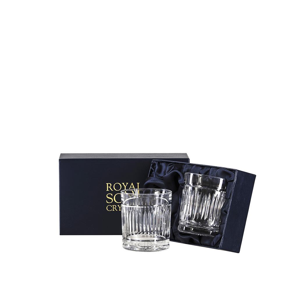 Royal Scot Crystal Art Deco Large Tumbers Set of 2