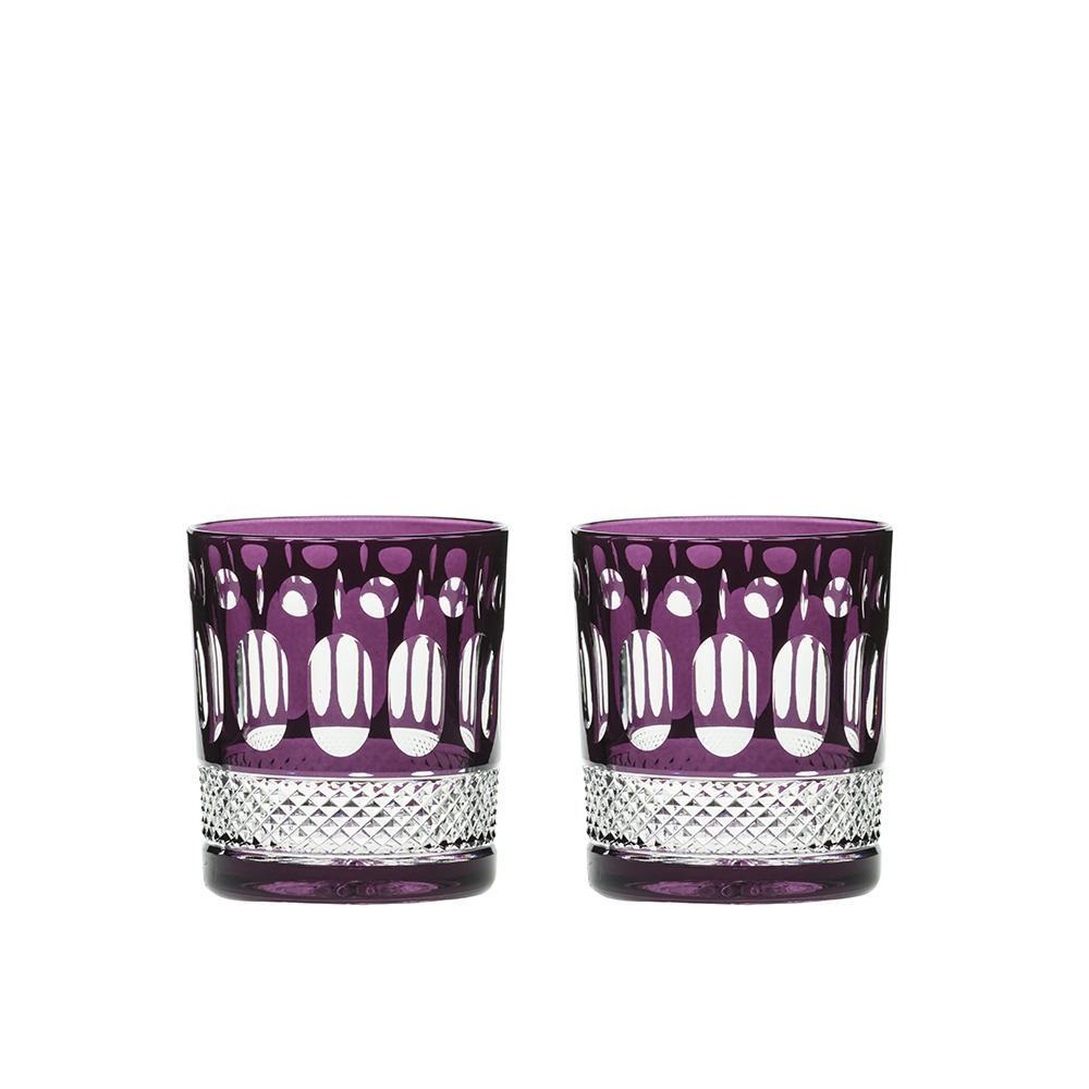 Royal Scot Crystal Belgravia Mulberry Large Crystal Tumblers Set of 2