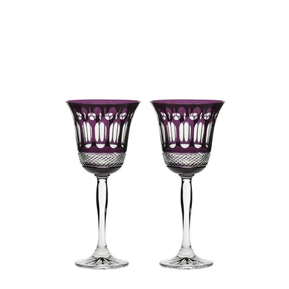 Royal Scot Crystal Belgravia Mulberry Large Crystal Wine Glasses Set of 2-Goviers