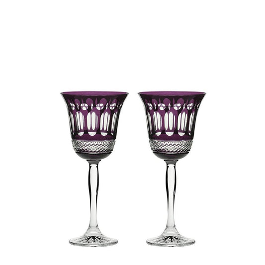Royal Scot Crystal Belgravia Mulberry Large Crystal Wine Glasses Set of 2-Goviers