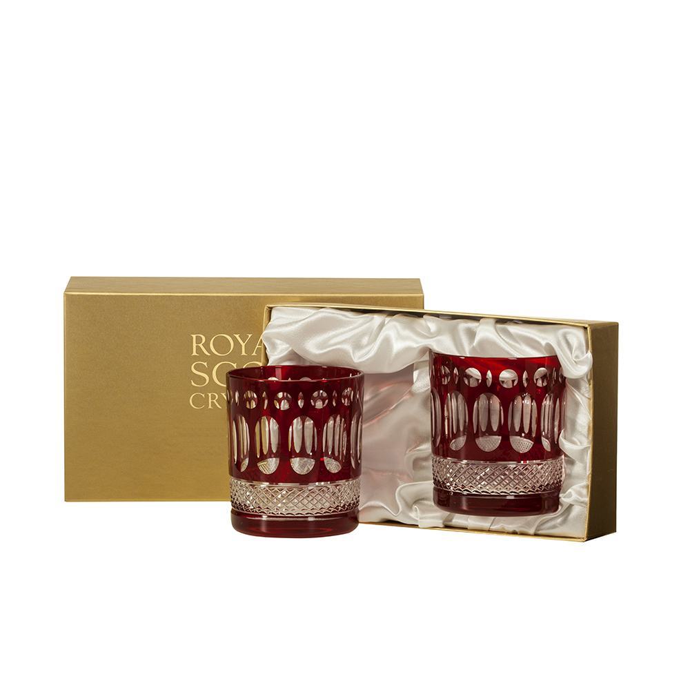 Royal Scot Crystal Belgravia Ruby Red Large Crystal Tumblers Set of 2