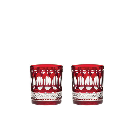 Royal Scot Crystal Belgravia Ruby Red Large Crystal Tumblers Set of 2-Goviers