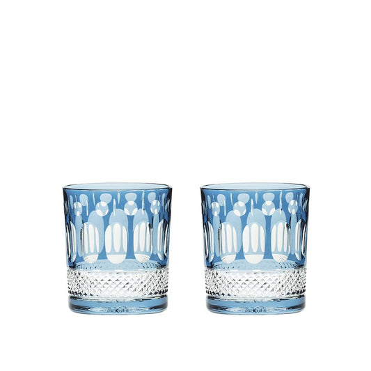 Royal Scot Crystal Belgravia Sky Blue Large Crystal Tumblers Set of 2-Goviers