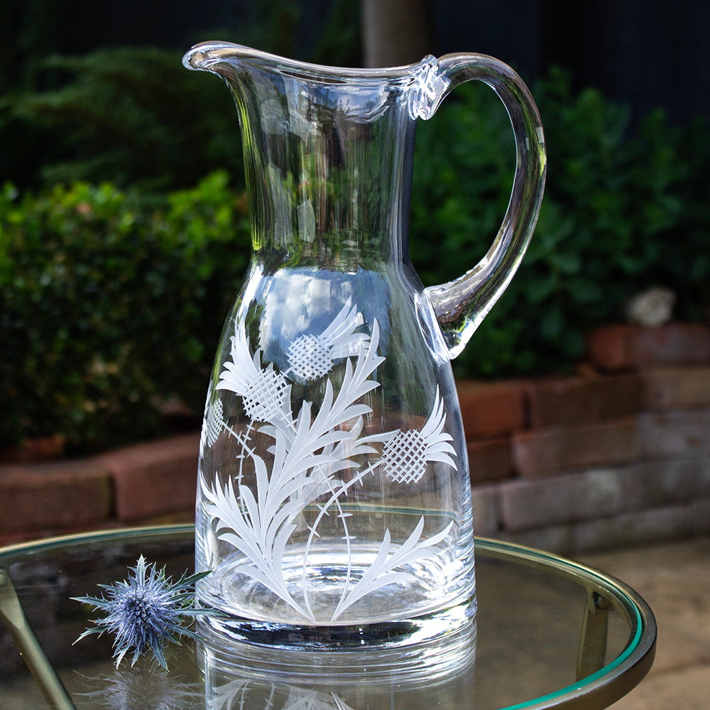 Royal Scot Crystal Flower of Scotland Large 1.5 Litre Jug-Goviers