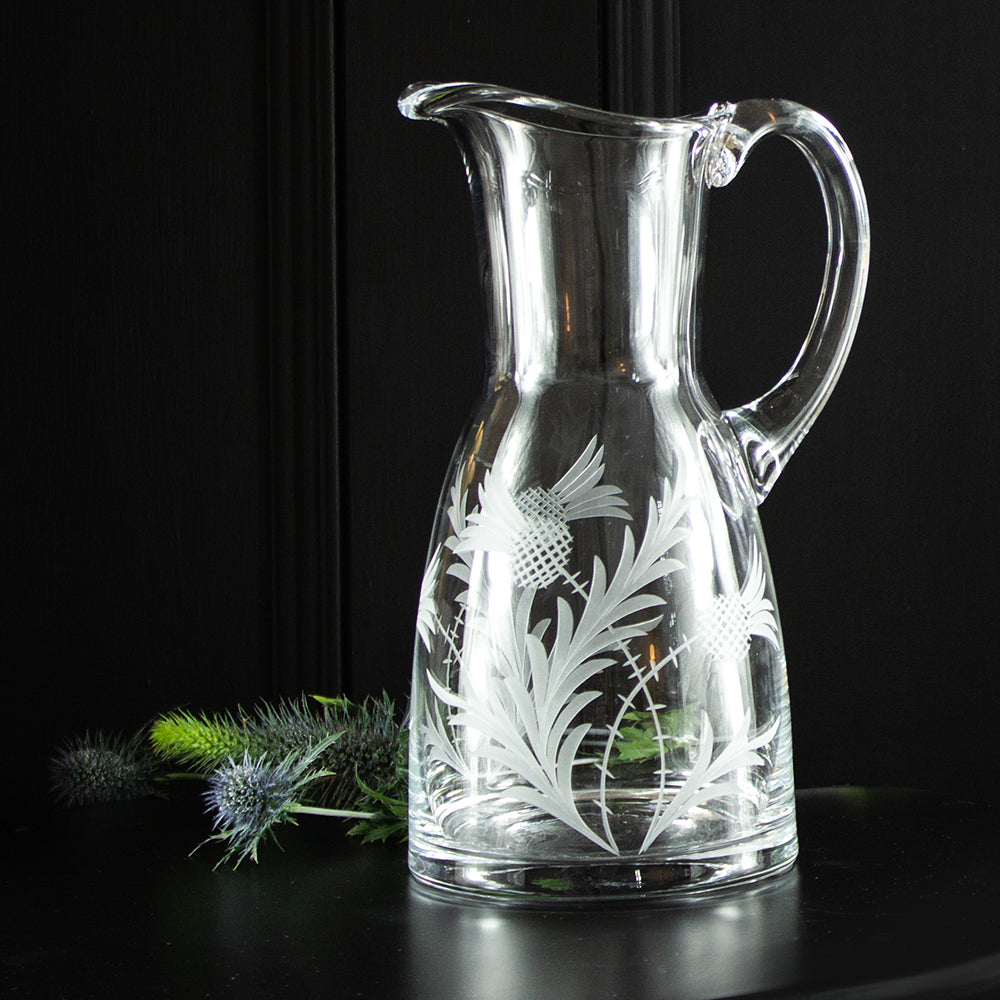 Royal Scot Crystal Flower of Scotland Large 1.5 Litre Jug