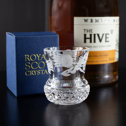 Royal Scot Crystal Flower of Scotland Tot Glass (Thistle Shape)
