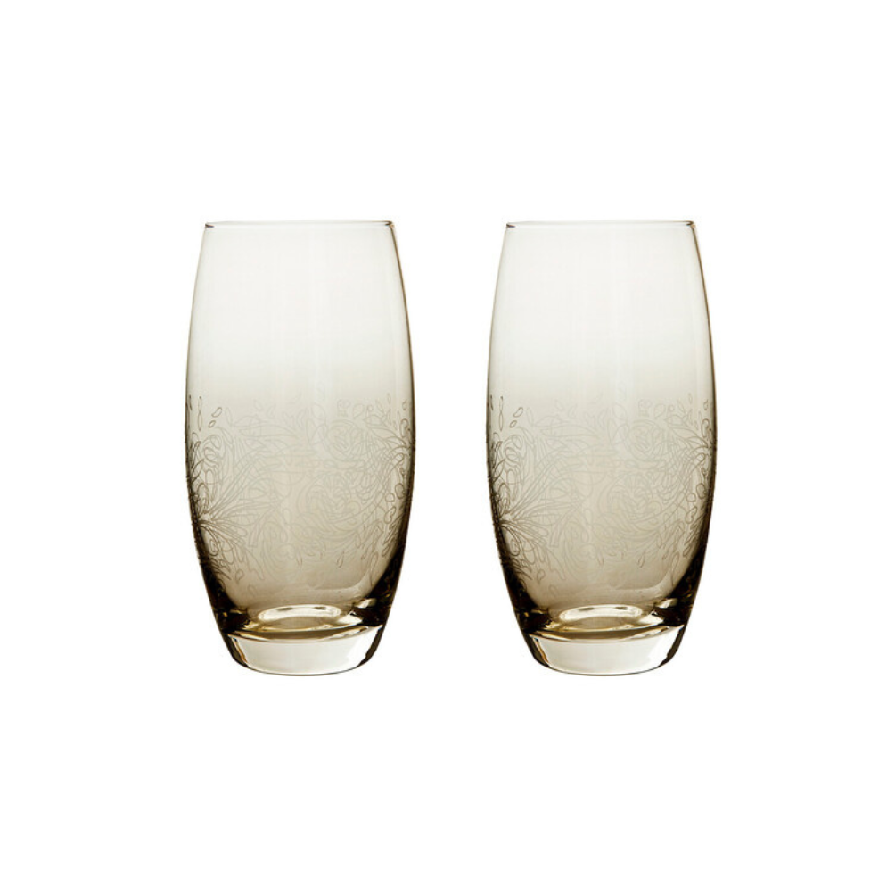 Denby Monsoon Lucille Gold Large Tumblers Set of 2