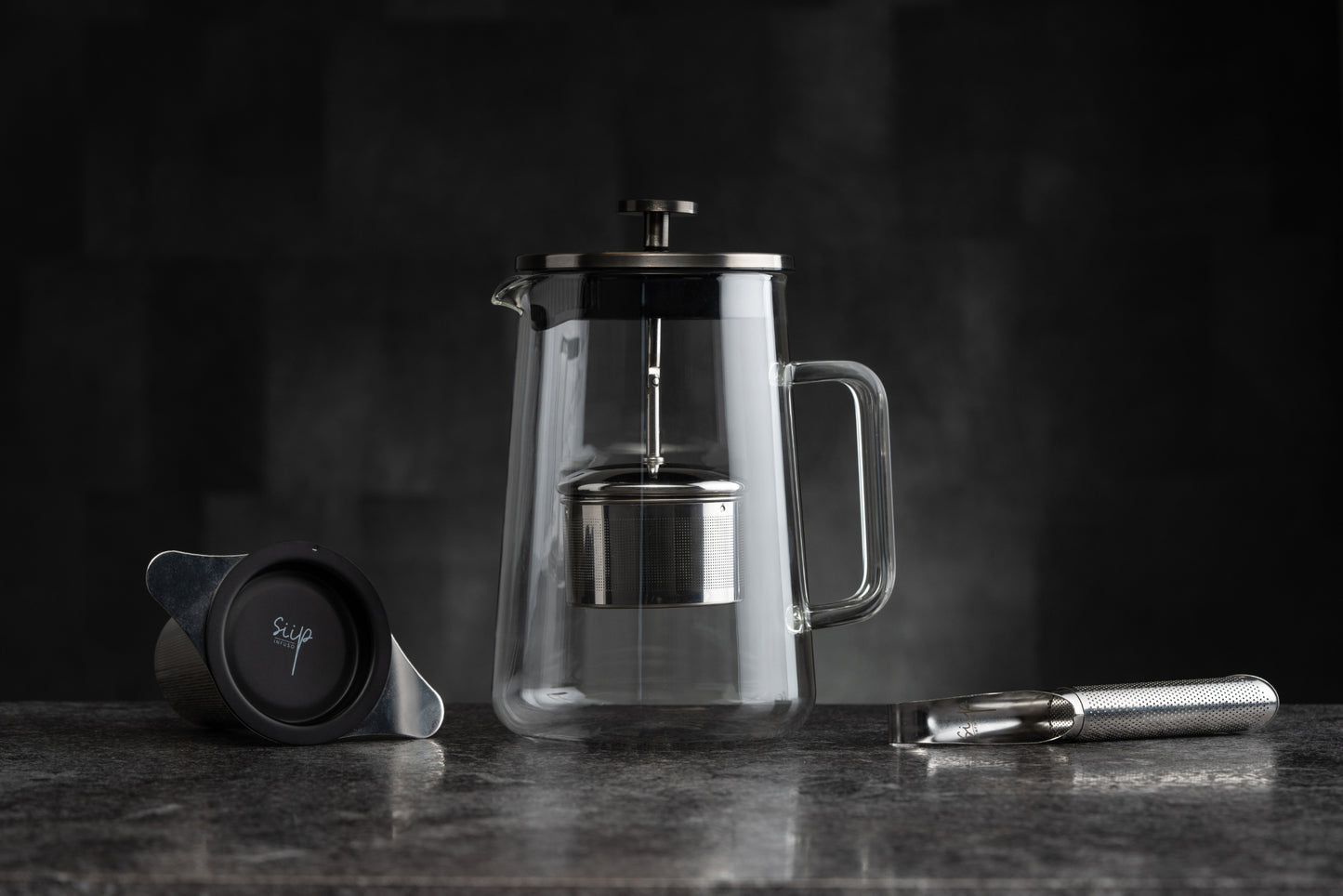 Siip Infuso 900ml Glass Infuser Teapot Gunmetal