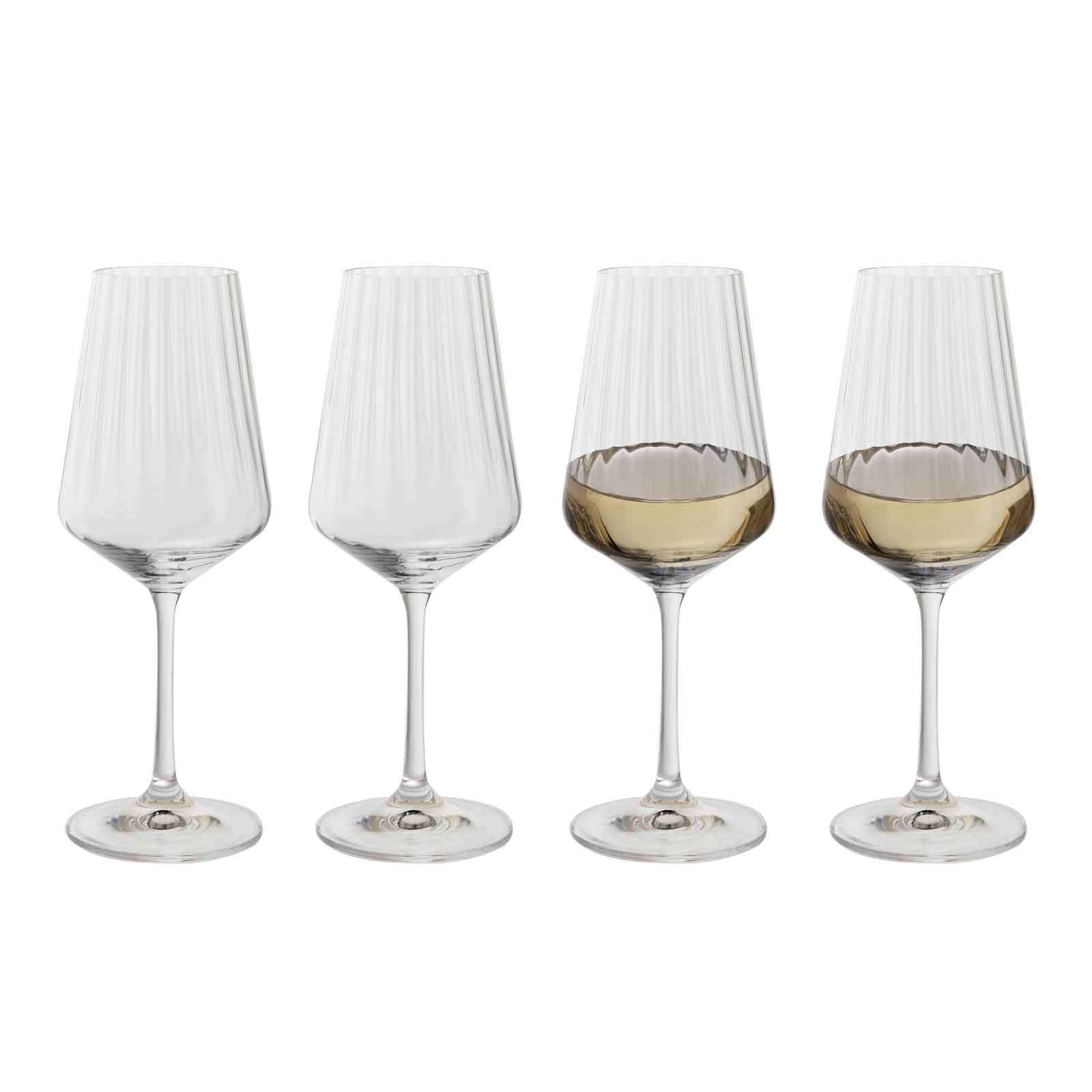 Dartington Crystal Cheers! Optic White Wine (4 pack)
