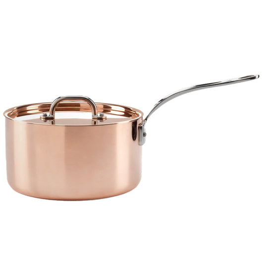 Samuel Groves Copper Induction Saucepan with Lid 20cm-Goviers