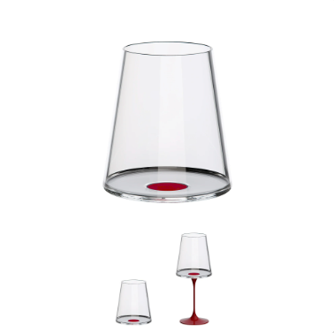 Trebonn SplitGlass Red Wine Tumbler Set of 2 Glasses - Red - Stem sold separately