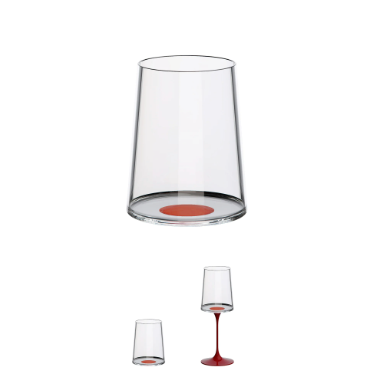 Trebonn SplitGlass White Wine Tumbler Set of 2 Glasses - Red  - Stem sold separately