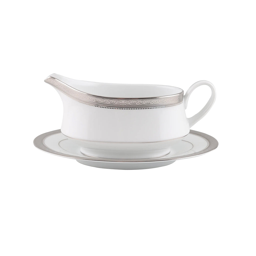Noritake Signature Platinum Gravy Boat with Tray