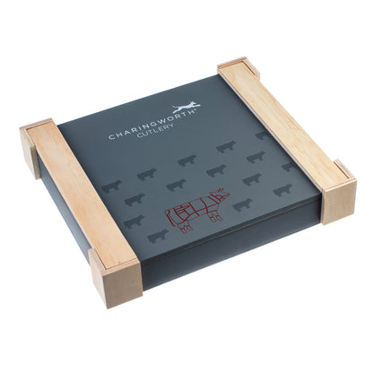 Charingworth Mimosa Satin Wooden Box Steak Set 12 Piece