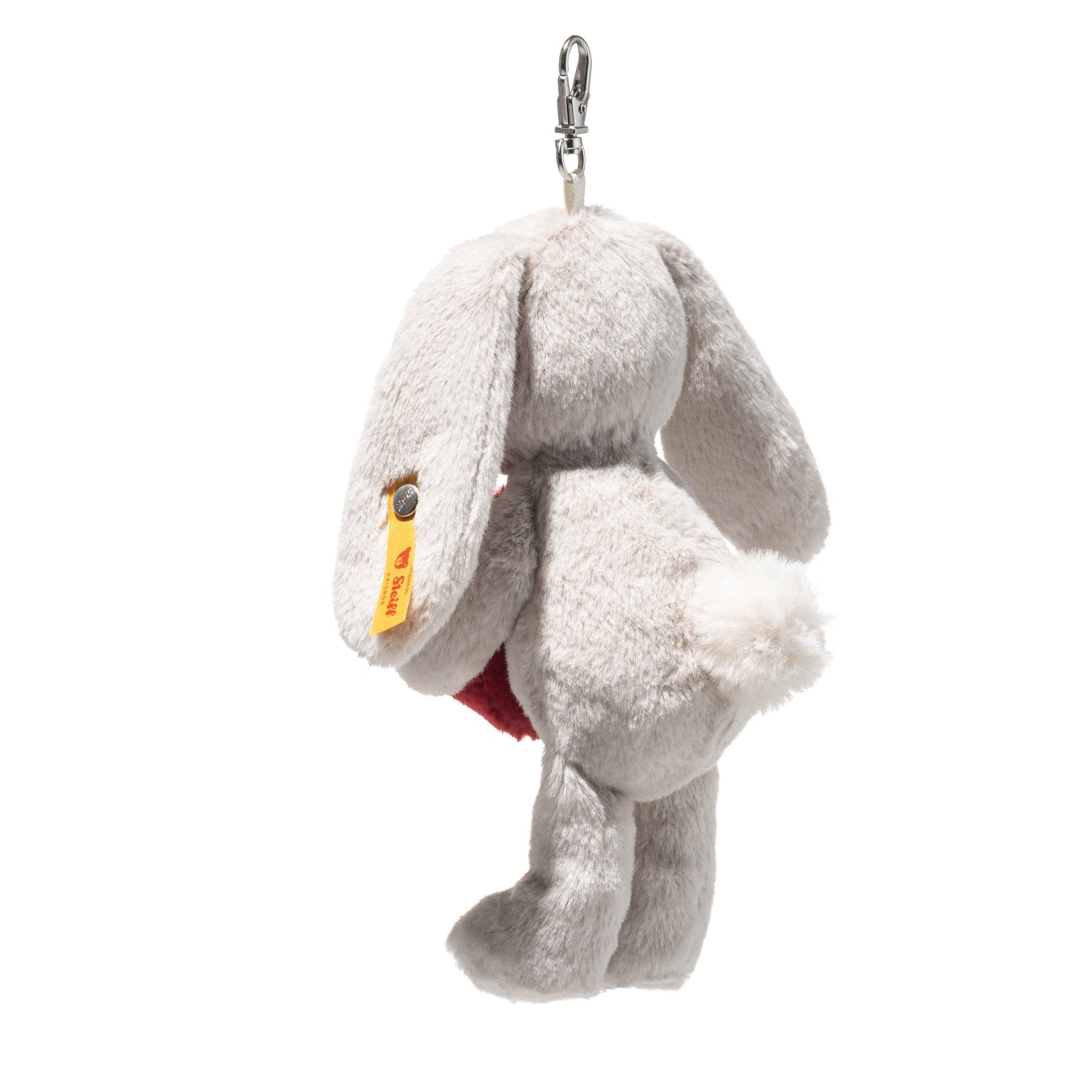 Steiff Soft Cuddly Friends Hoppie Rabbit Love - Grey Keyring-Goviers