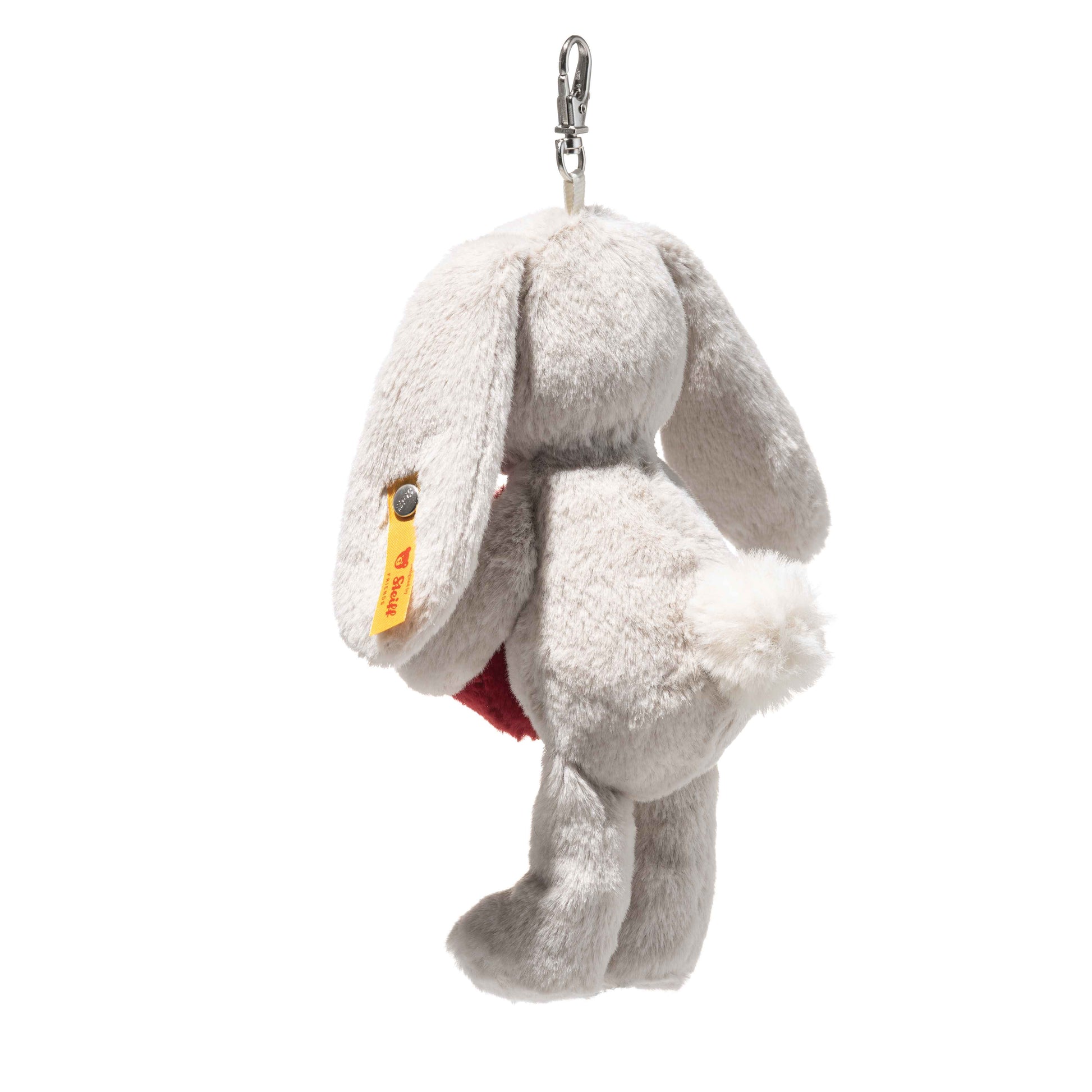 Steiff Soft Cuddly Friends Hoppie Rabbit Love - Grey Keyring-Goviers