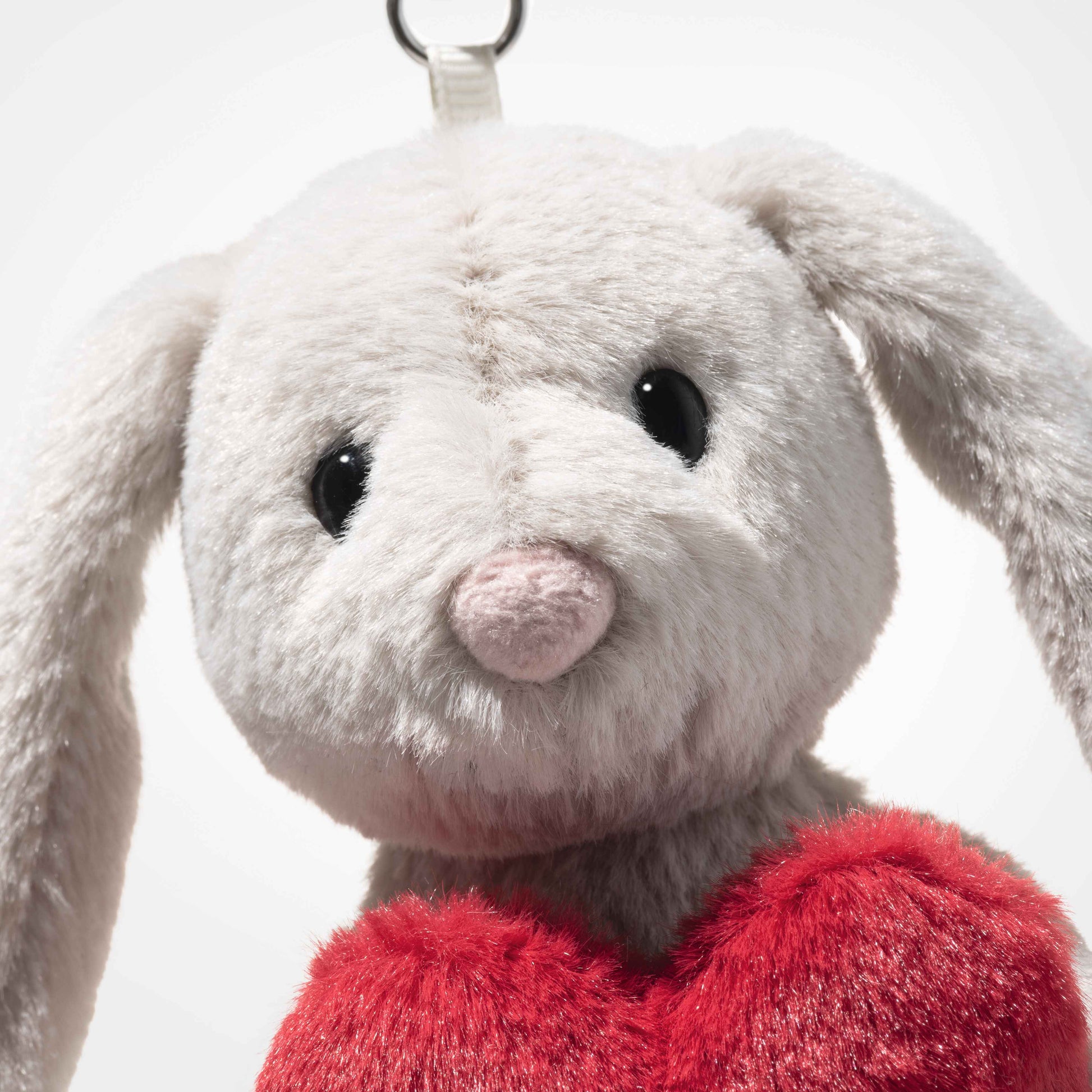 Steiff Soft Cuddly Friends Hoppie Rabbit Love - Grey Keyring-Goviers