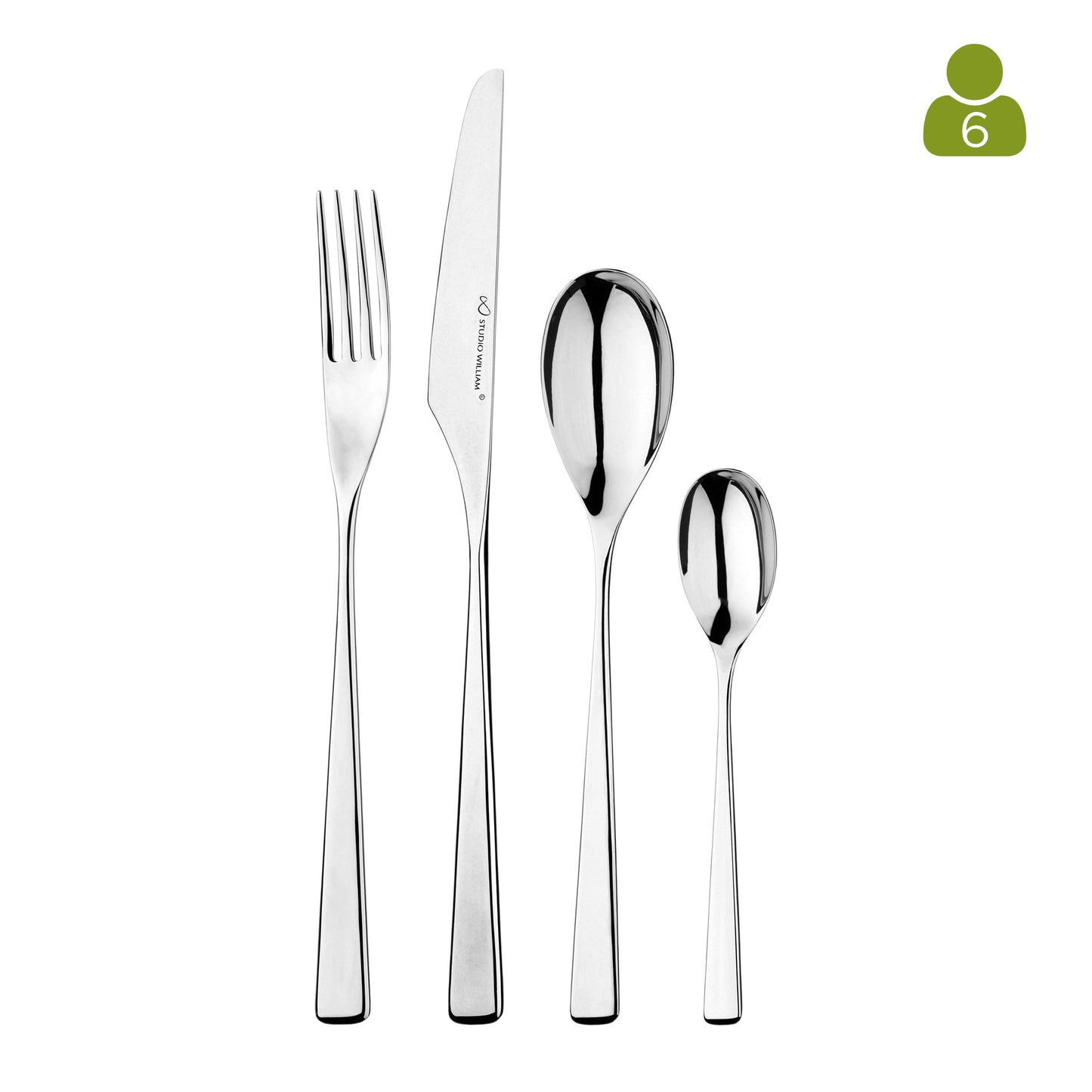 Studio William Tilia Mirror 24 Piece Cutlery Set