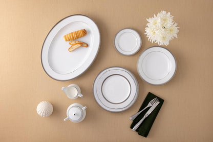 Noritake Charlotta Platinum Accent Plate scalloped 23cm