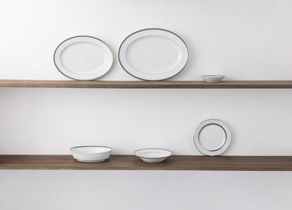 Noritake Charlotta Platinum Accent Plate scalloped 23cm