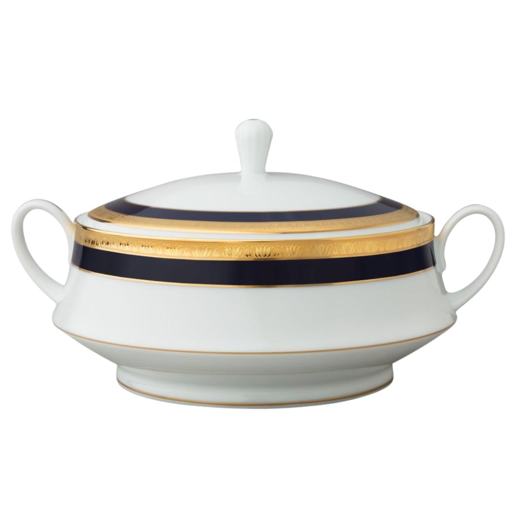 Noritake Legacy Cobalt Gold Covered Vegetable Dish