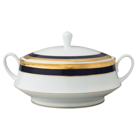 Noritake Legacy Cobalt Gold Covered Vegetable Dish