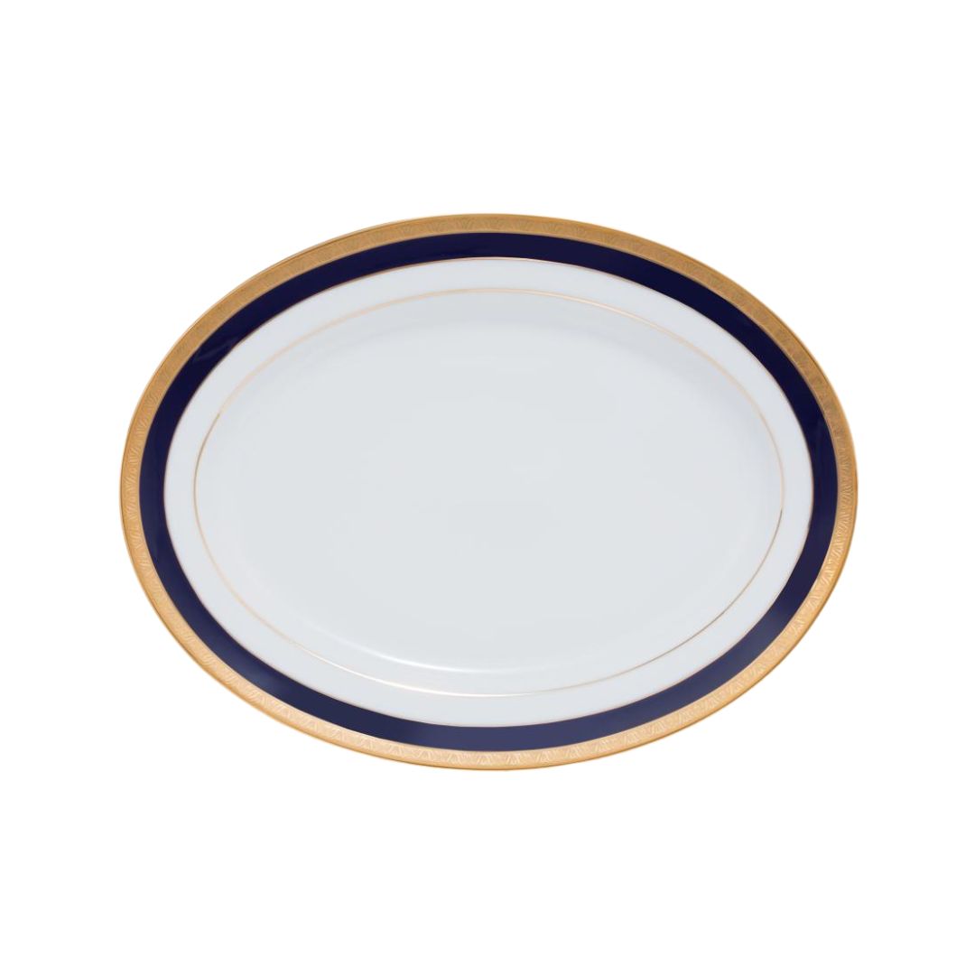Noritake Legacy Cobalt Gold Oval Platter 35cm Medium