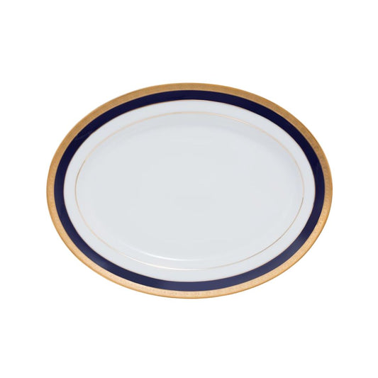 Noritake Legacy Cobalt Gold Oval Platter 35cm Medium