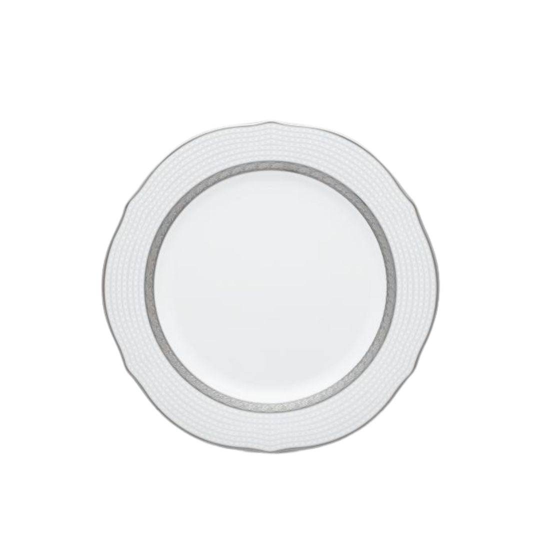 Noritake Charlotta Platinum Accent Plate scalloped 23cm